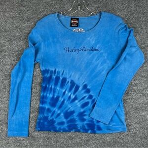 Vintage Harley Davidson Bob Dron Tie Dye L/S Tee L